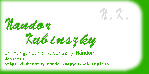 nandor kubinszky business card